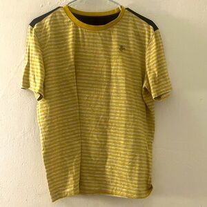 Yellow Striped Men's Tee with Black Accents